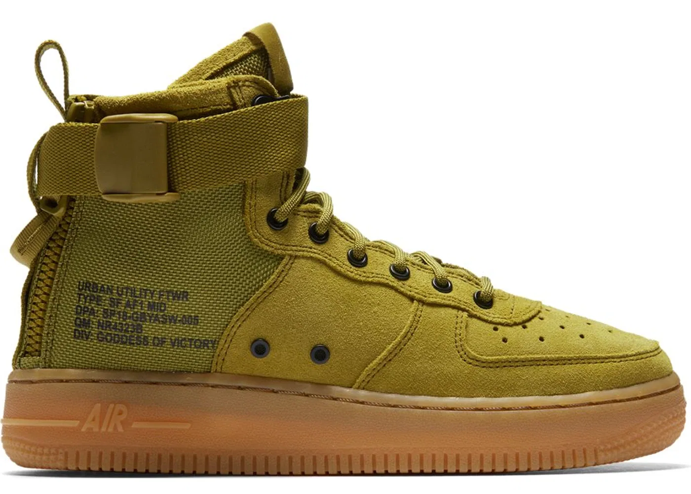 Детские ботинки Nike SF Air Force 1 Mid Desert Moss, Desert Moss/Gum Medium Brown-Black-Desert Moss