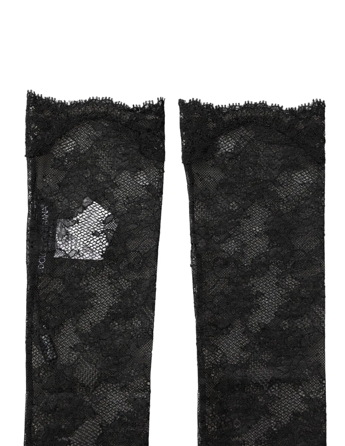 Женские носки с кружевным цветочным узором Dolce & Gabbana, Black