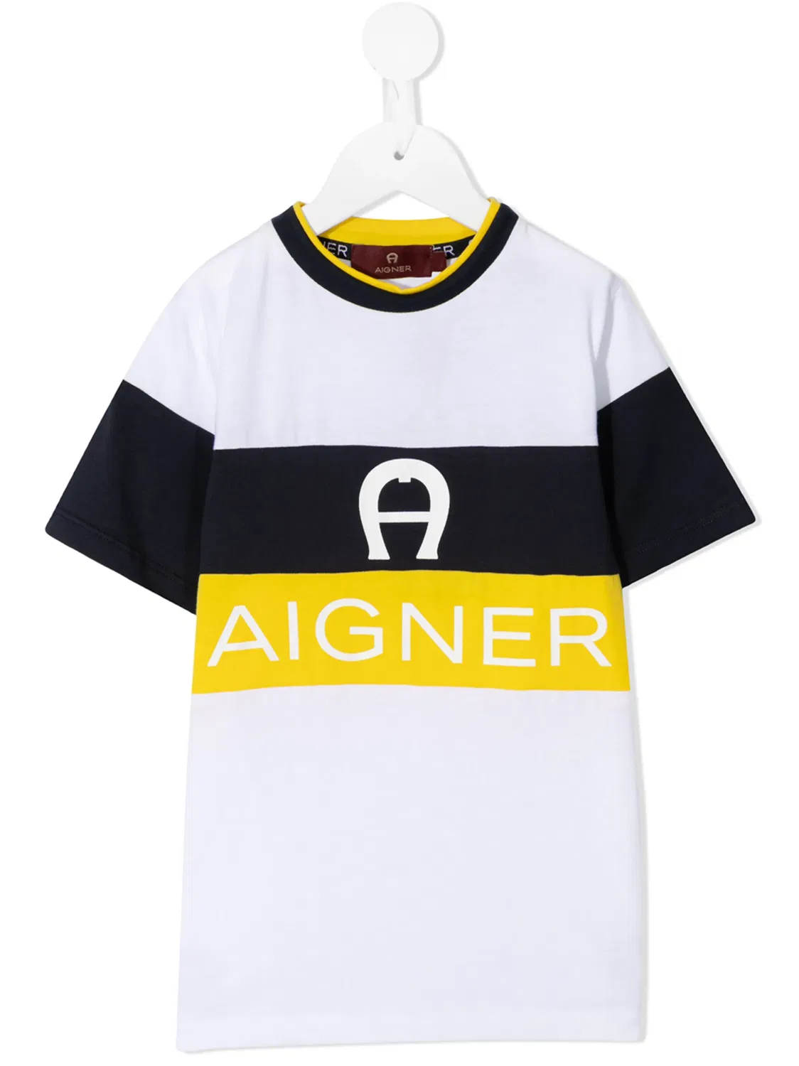 Футболка с логотипом и полосками Aigner, белый