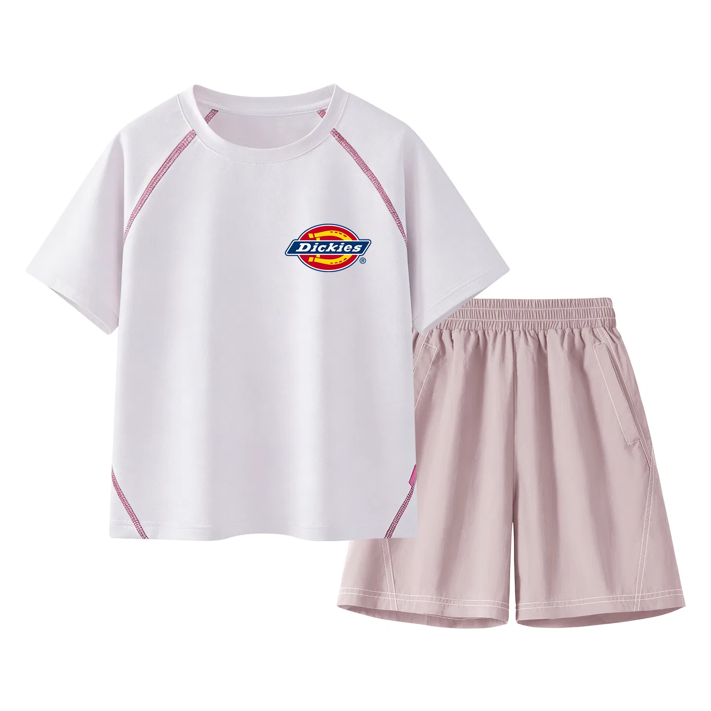 Детский спортивный комплект с круглым вырезом, модель Tong Si Biao K, Dickies, Soft Peach Pink