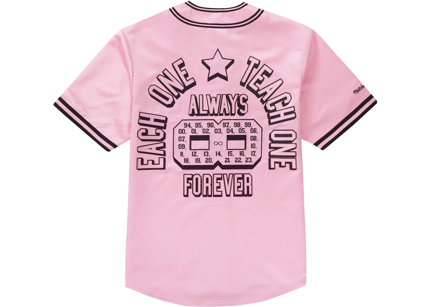 Мужская бейсбольная джерси из сатина Mitchell & Ness Supreme, Pink — фото 2