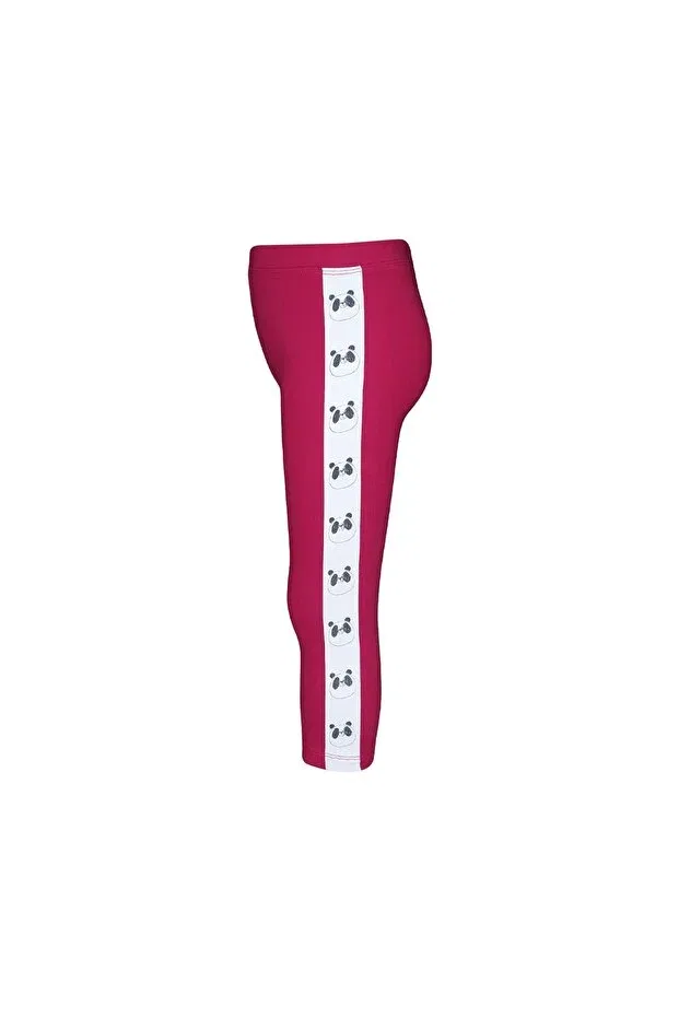 Детские леггинсы для девочек с принтом Plum Girl's Hooded Side Panda Printed Lovetti, Plum — фото 2