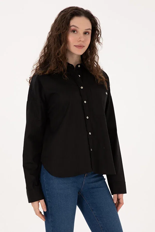 Женская рубашка с длинным рукавом U.S. Polo Assn., Black — фото 3