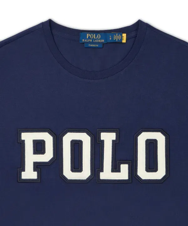Футболка с логотипом, классический крой, Polo Ralph Lauren, темно-синий — фото 3