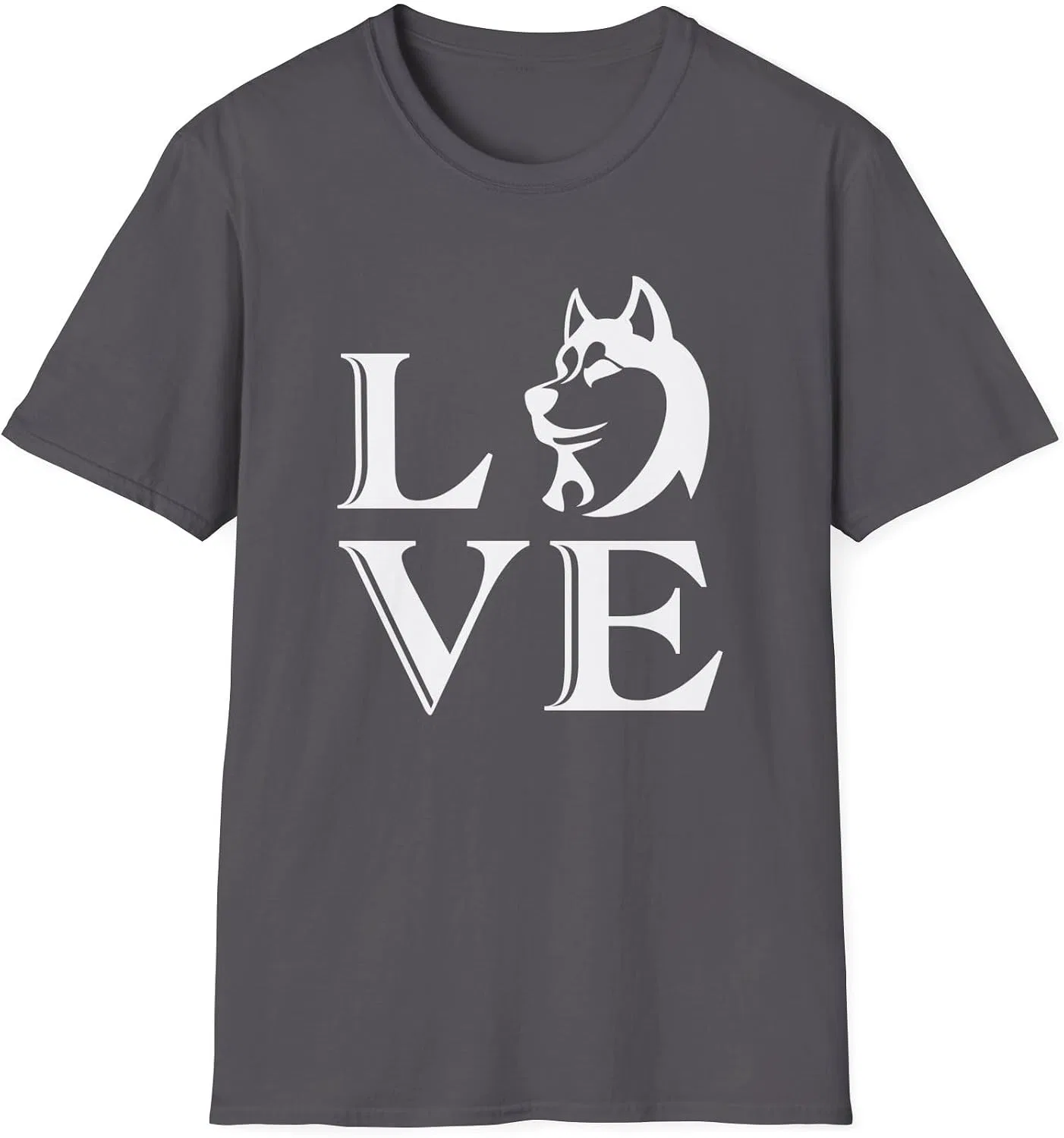 Футболка с принтом Dog Love Gildan 64000, Charcoal