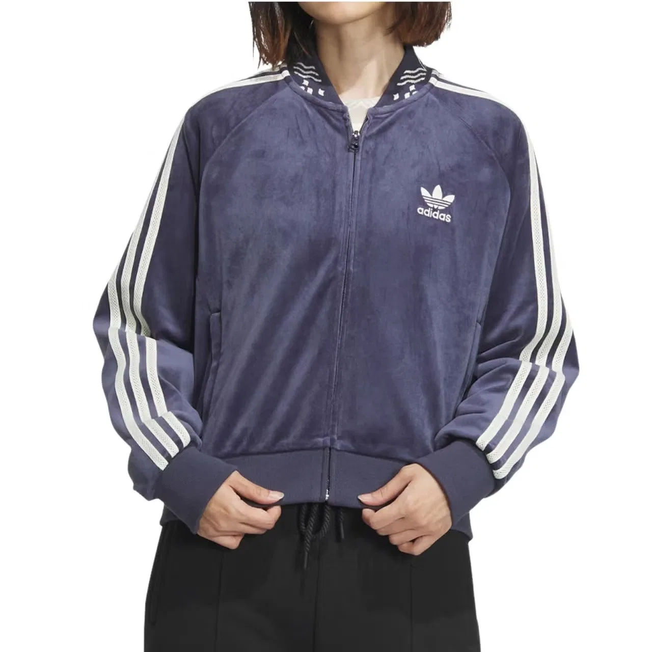 Куртка велюровая укороченная X Feifei Ruan Adidas, розовый — фото 2