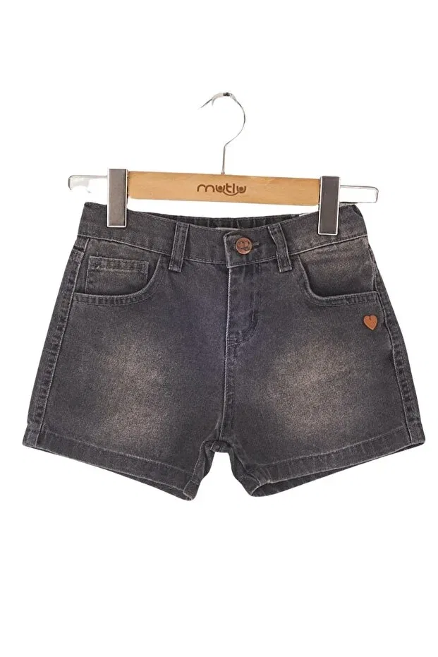 Детские шорты для девочек джинсовые Heart Refined Mutlu Kids, Smoke Grey
