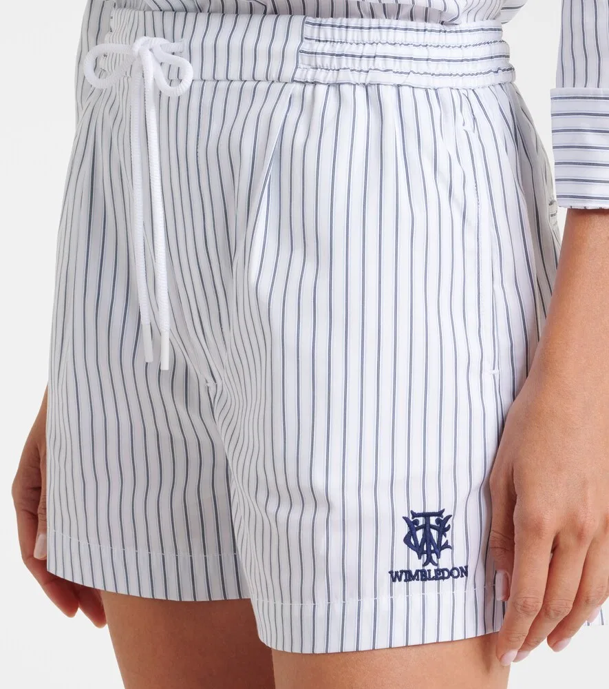 Полосатые хлопковые шорты Wimbledon Polo Ralph Lauren, белый — фото 3