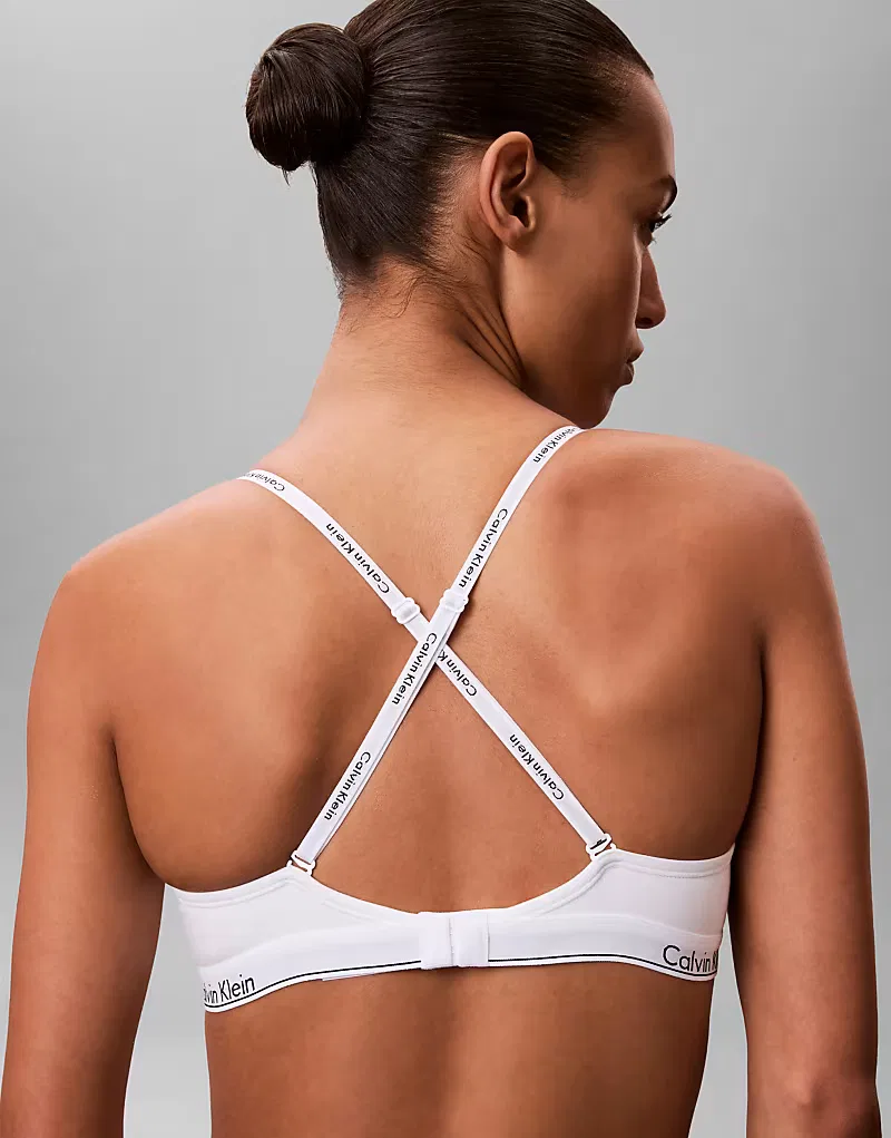 Бюстгальтер-футболка Calvin Klein Icon из хлопка и модала, белый — фото 3