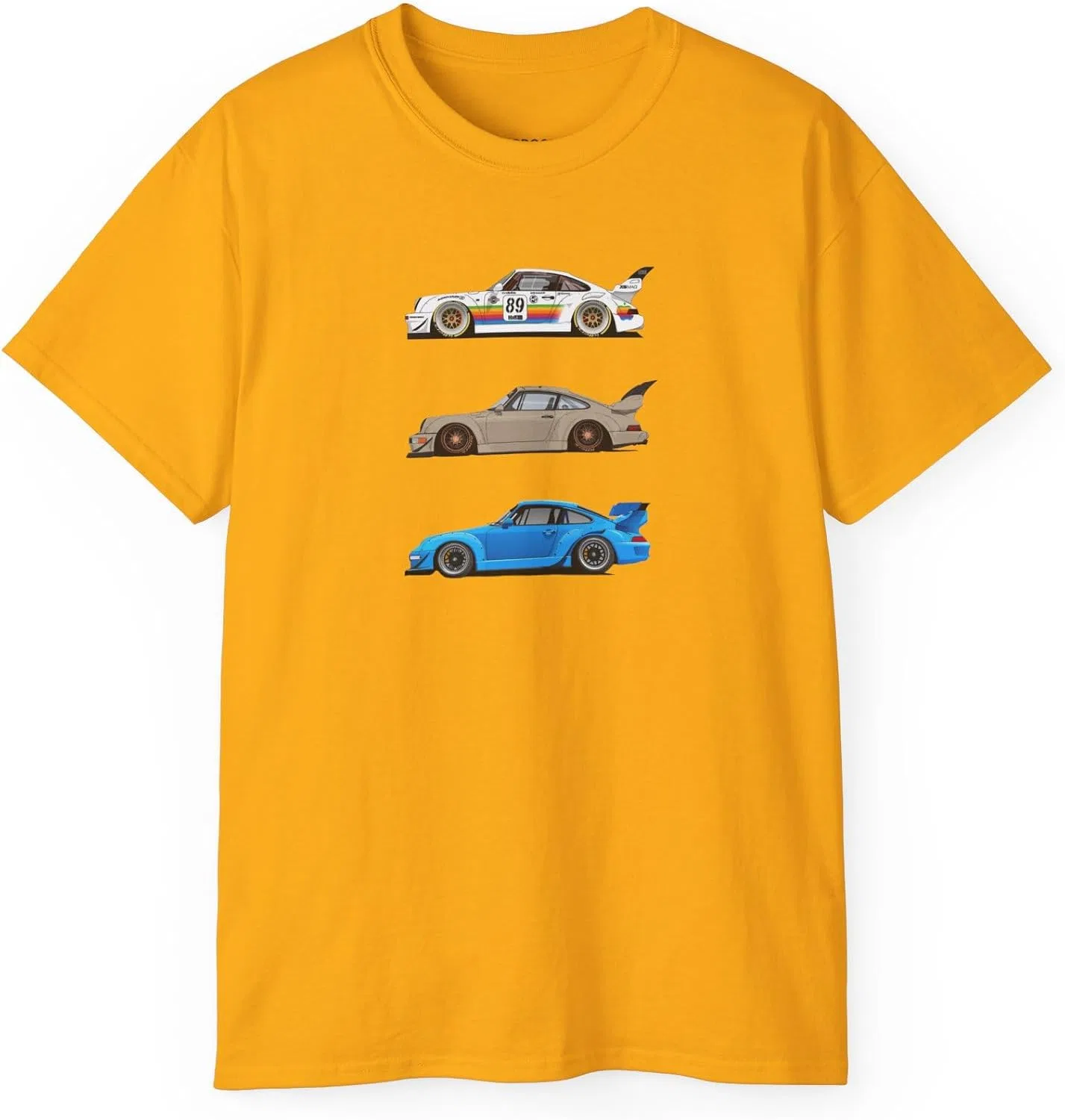 Мужская футболка с принтом RWB 911 930 964 Anime Car, золотистый