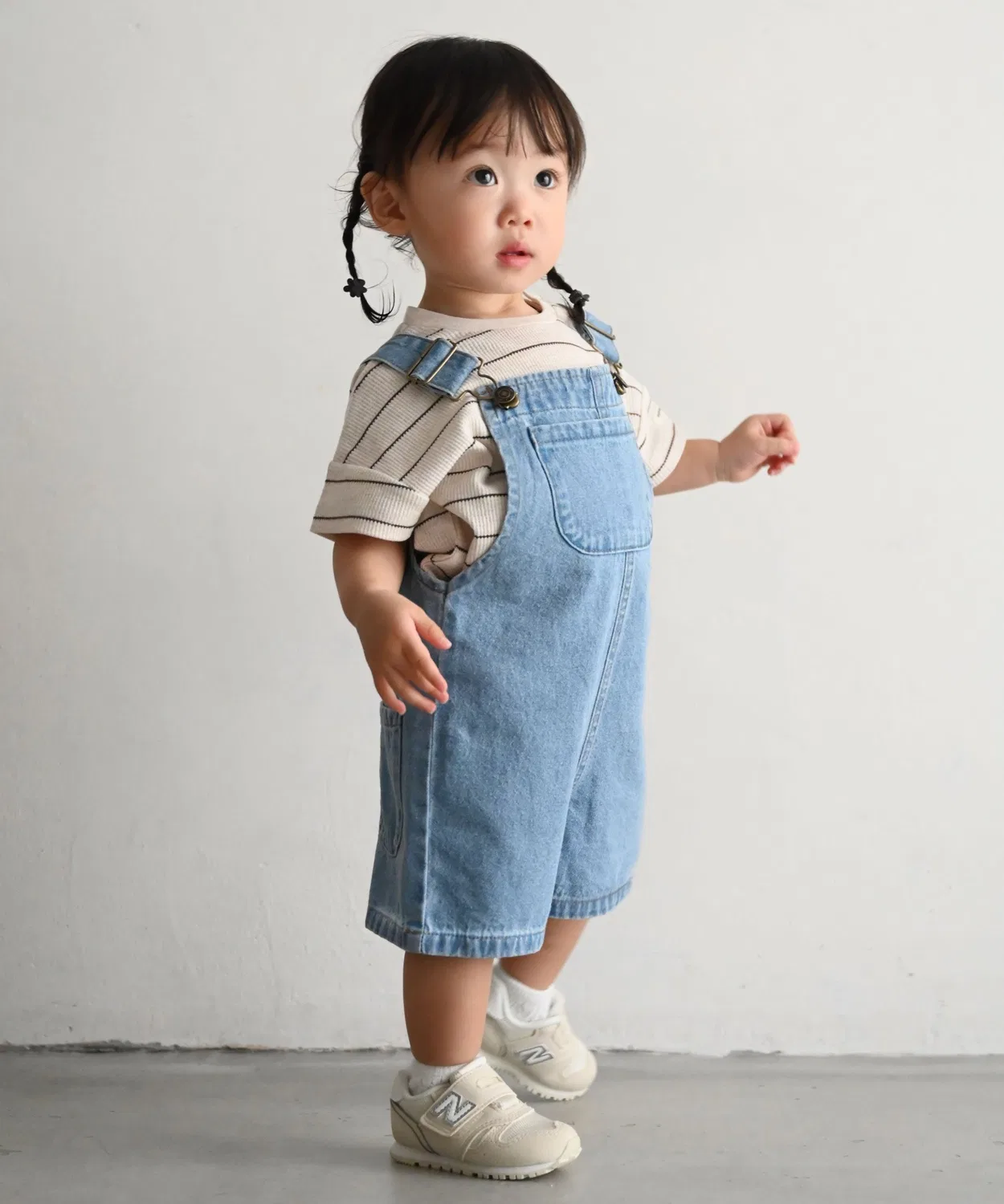 Детский комбинезон из денима PUPPAPUPO, Light Blue — фото 2