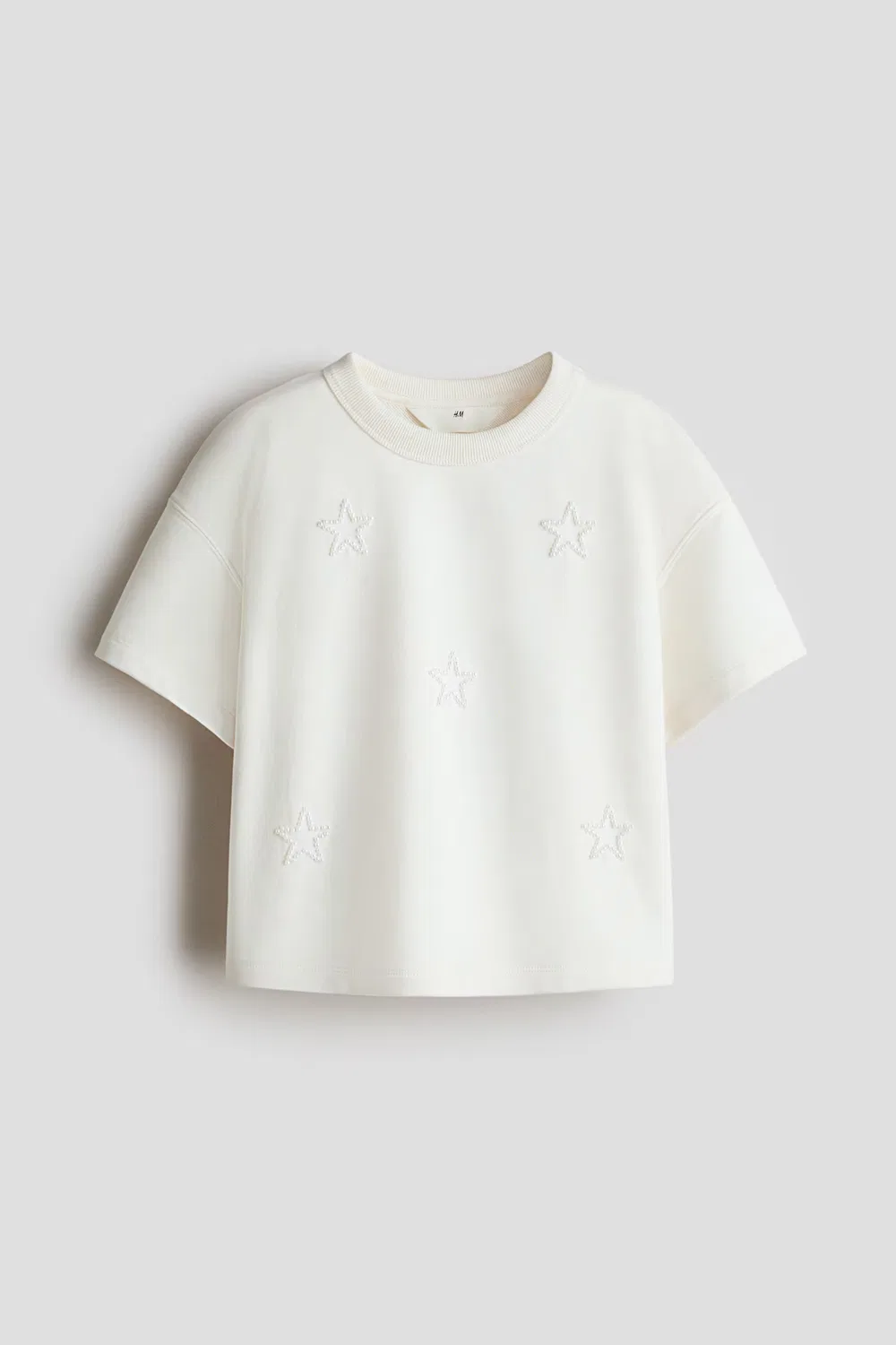 Футболка H&M, Weiß/Sterne