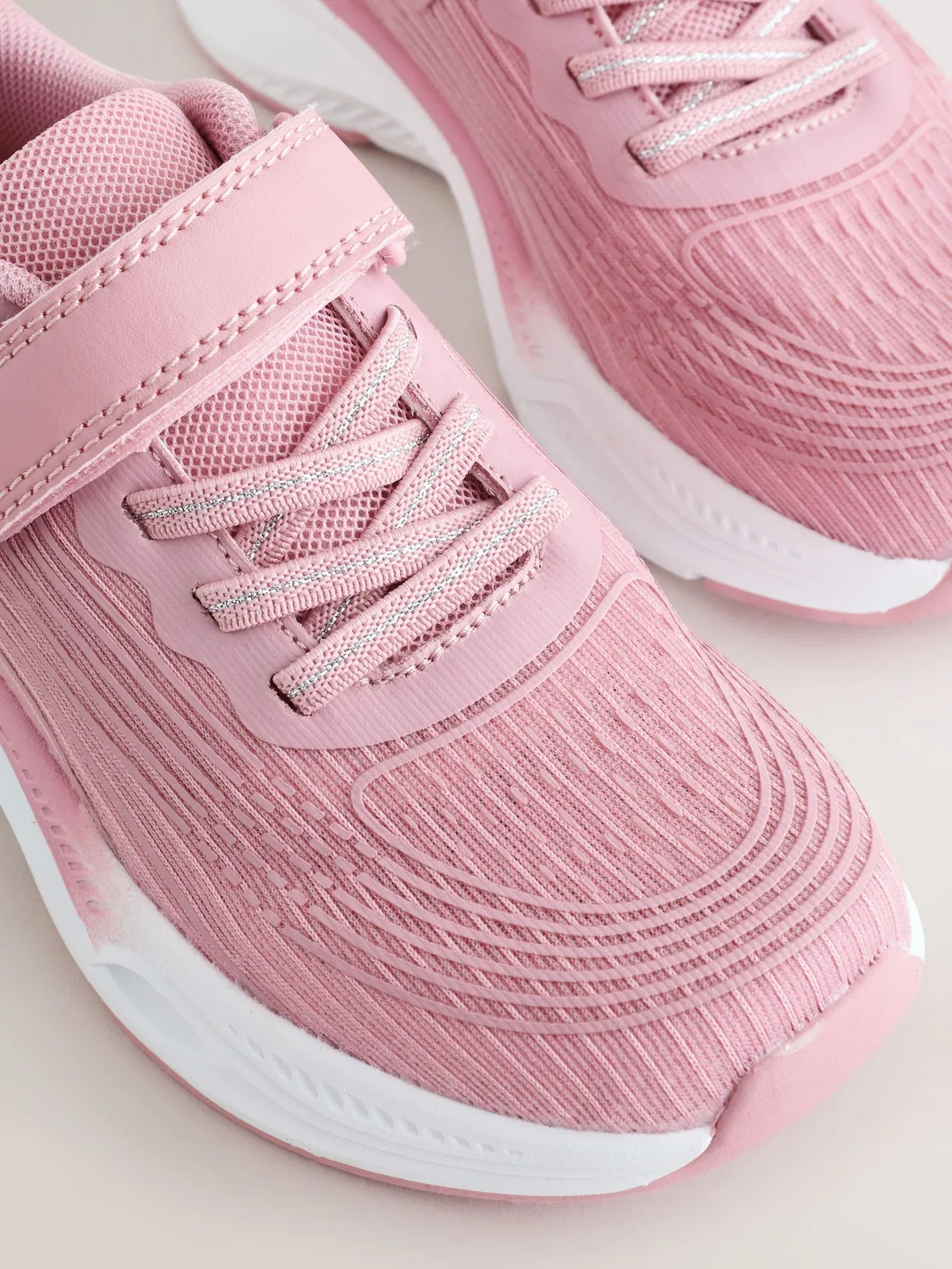 Кроссовки на шнуровке Pink Elastic Lace-Up Trainers Next, розовый — фото 4
