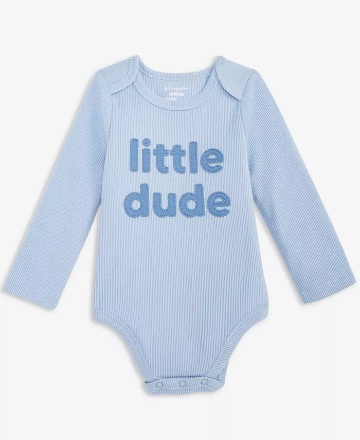 

Маленький чувак Боди с длинными рукавами для мальчиков First Impressions, синий