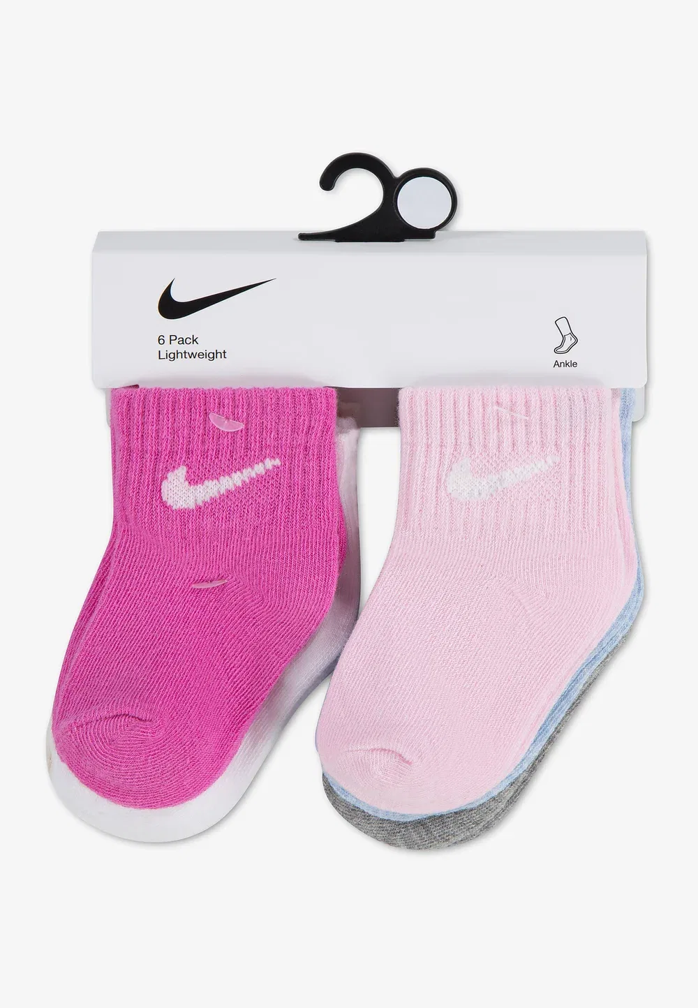 Детские короткие носки (6 пар) унисекс Nike Sportswear, Playful Pink — фото 3