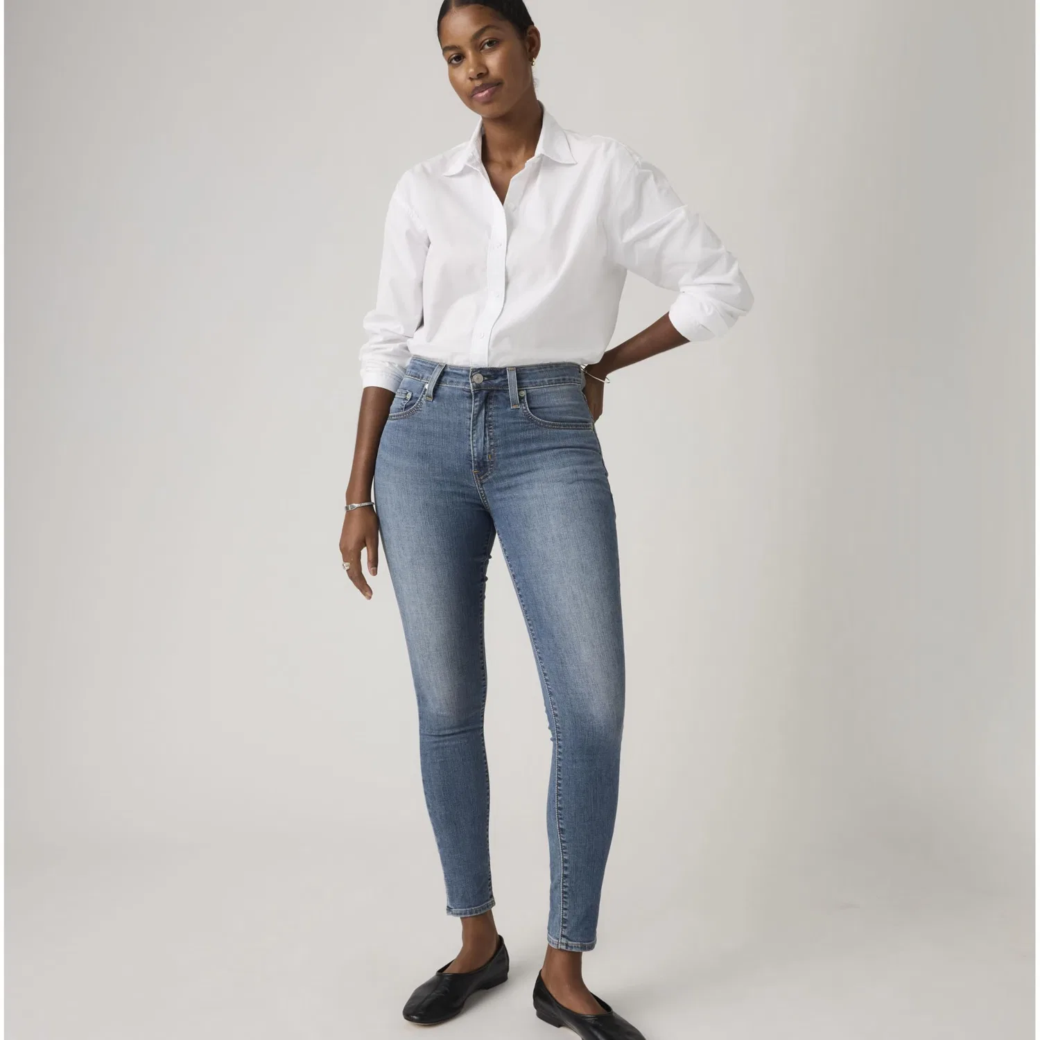 Женские джинсы с высокой посадкой Levi's 721 High Rise Skinny, Loud Cool — фото 4