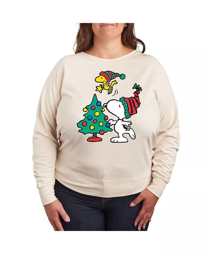 

Футболка-пуловер с принтом Peanuts Holidays размера плюс Hybrid Apparel, белый