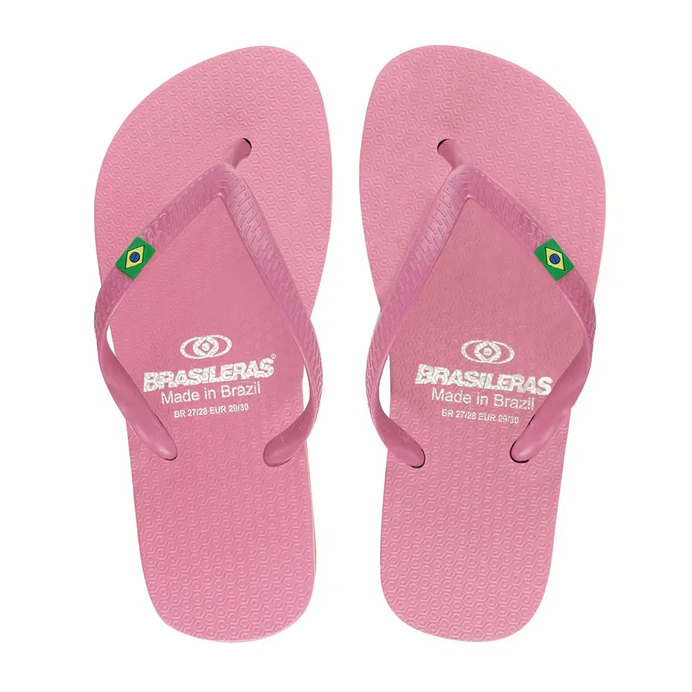 Детские шлепанцы для девочек с рельефной подошвой Classic Brasil NL KID Brasileras, Pink — фото 4