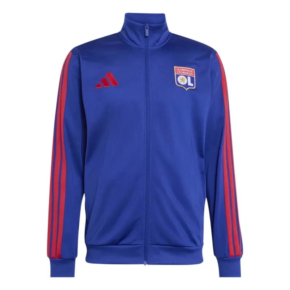 Женский свитшот с полной застежкой-молнией Olympique De Lyon DNA Adidas, Blue — фото 3