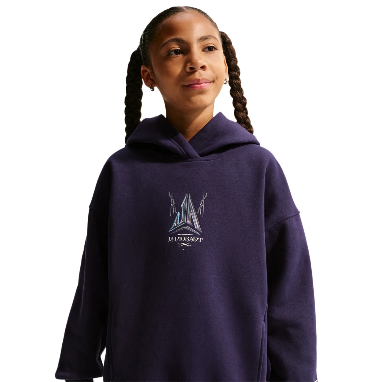 Детское худи для мальчиков оверсайз с принтом Nike Club Fleece, Purple Dynasty/Black
