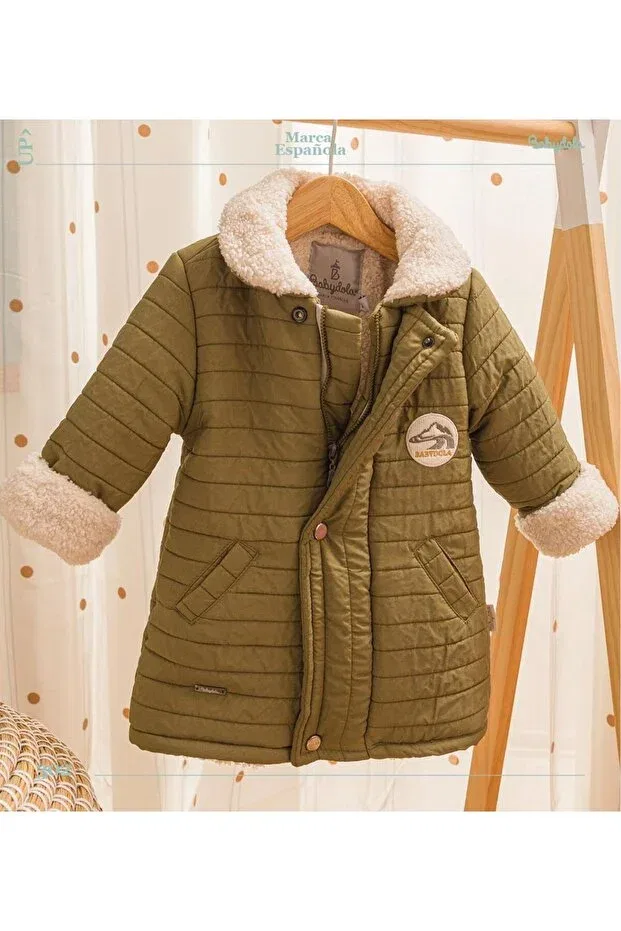 Детское пальто для девочек утепленное 13453 Babyhola, Military Green
