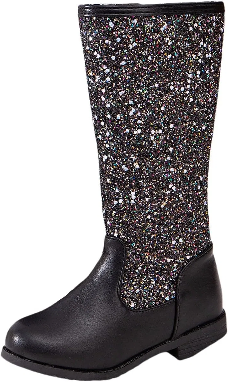Детские сапоги для девочек с блестками Glitter Cowboy Boots, Black