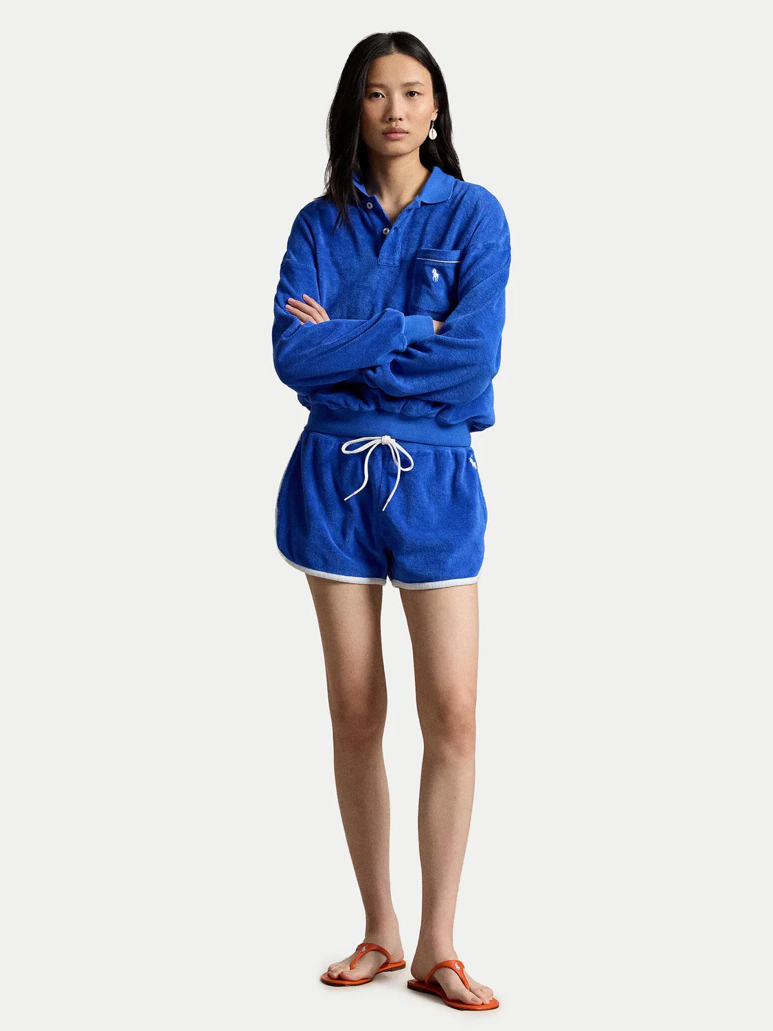 Женские спортивные шорты свободного кроя Polo Ralph Lauren, синий — фото 2