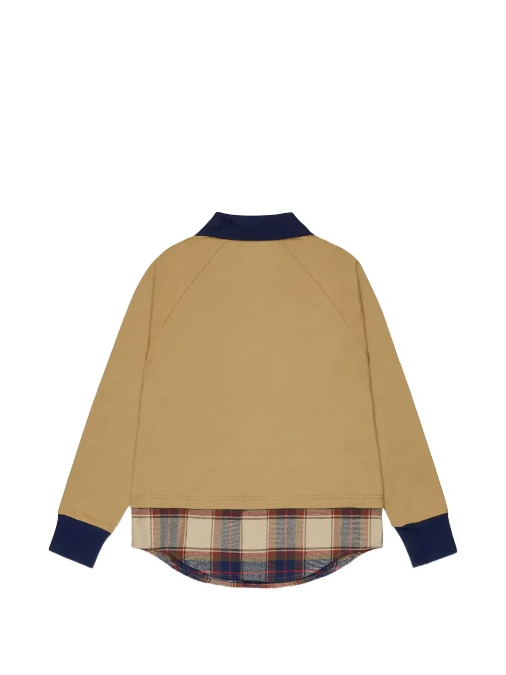 Рубашка-поло со вставкой в клетку тартан Dsquared2 Kids, бежевый — фото 2