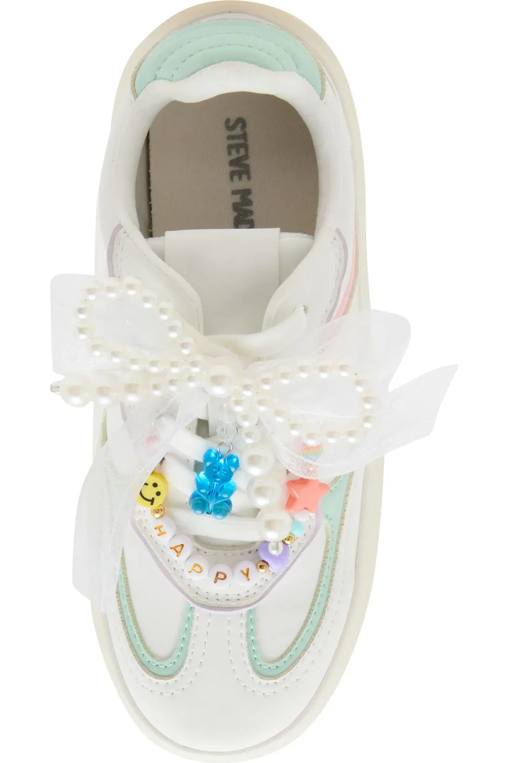 Детские кеды на платформе с бусинами JSianna Steve Madden, белый мультиколор — фото 4