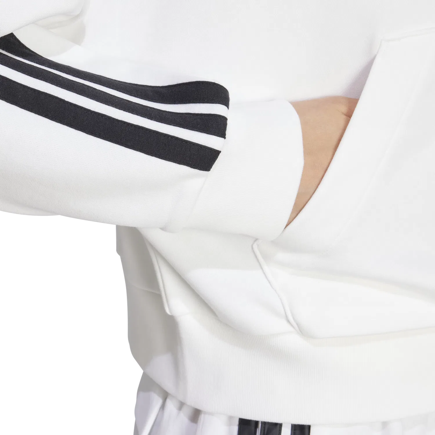 Женское худи на молнии Regular Fit Adidas, белый — фото 3