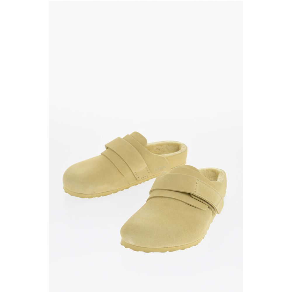 

Сандалии из замши с натуральным мехом внутри Birkenstock, Beige