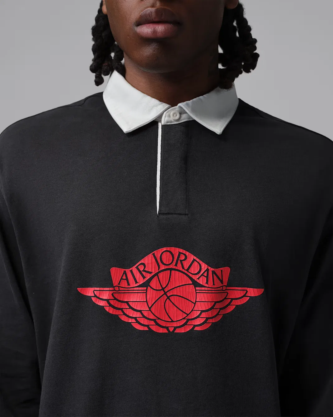 Мужская футболка для регби Jordan Flight Essentials, Black/University Red/University Red — фото 4