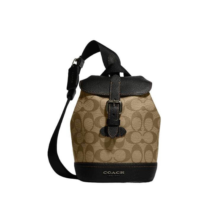 

Сумка Coach Outlet Hudson Small In Signature Canvas, бронзовый/хаки/черный