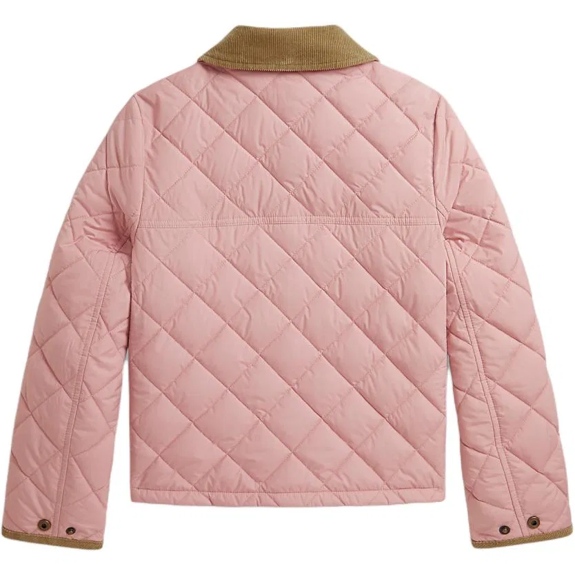 Детская стеганая куртка с лацканами Rose Pink Polo Ralph Lauren — фото 4