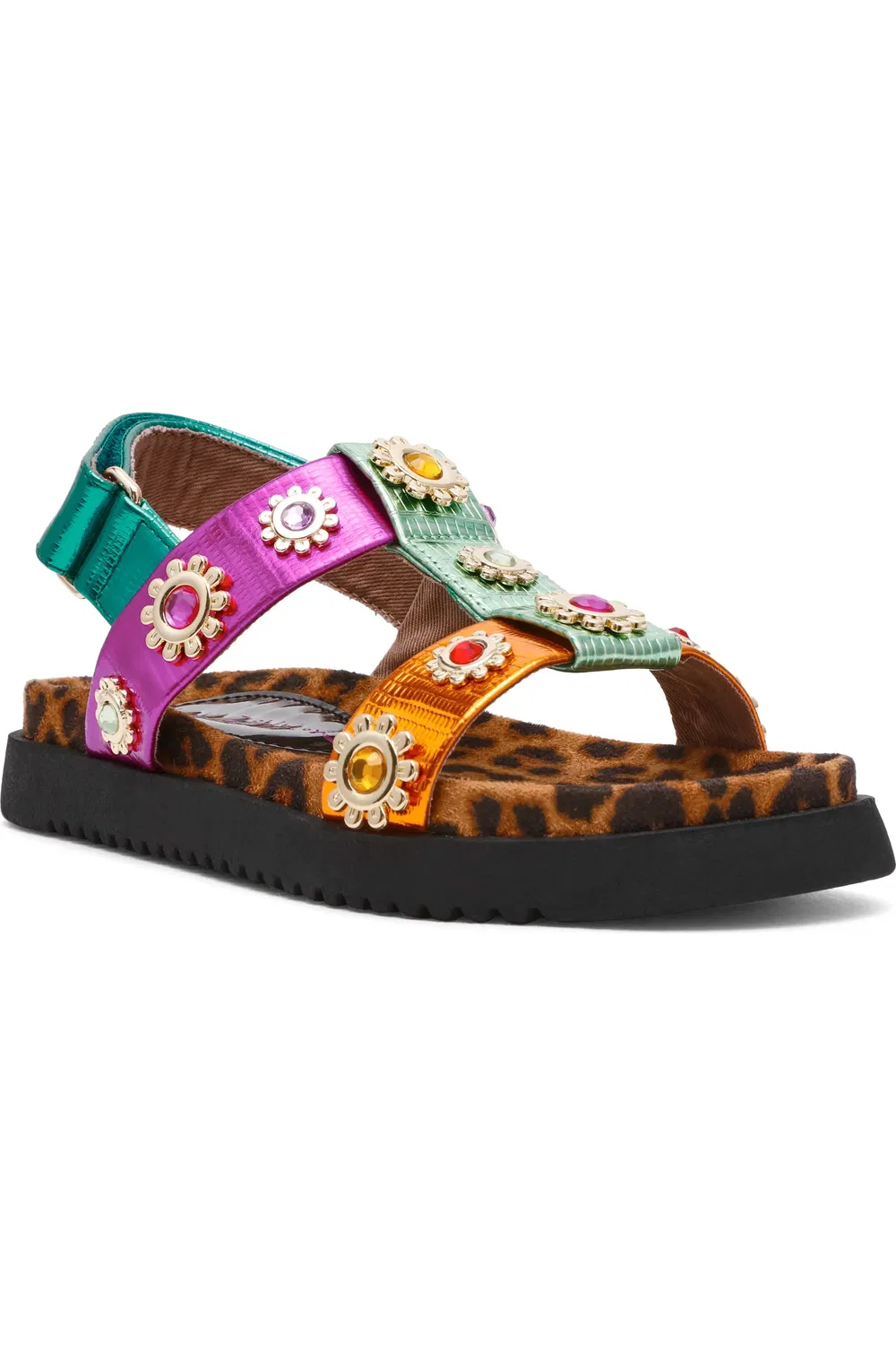 Детские сандалии на липучке с блестками Madox Betsey Johnson, Metallic Multi