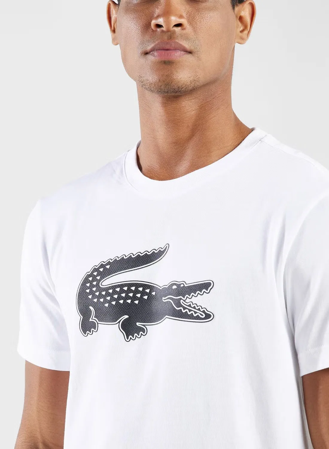 Футболка спортивная с коротким рукавом Lacoste, белый — фото 3