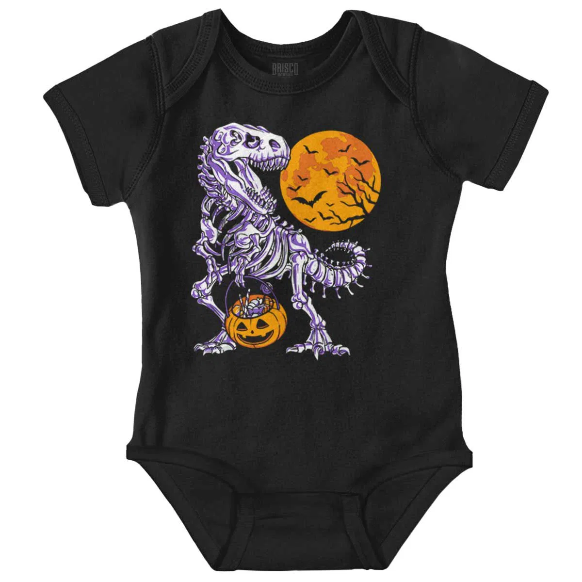 Детское боди-комбинезон с принтом Halloween Trick or Treat Dino Bones Brisco Brands, Black
