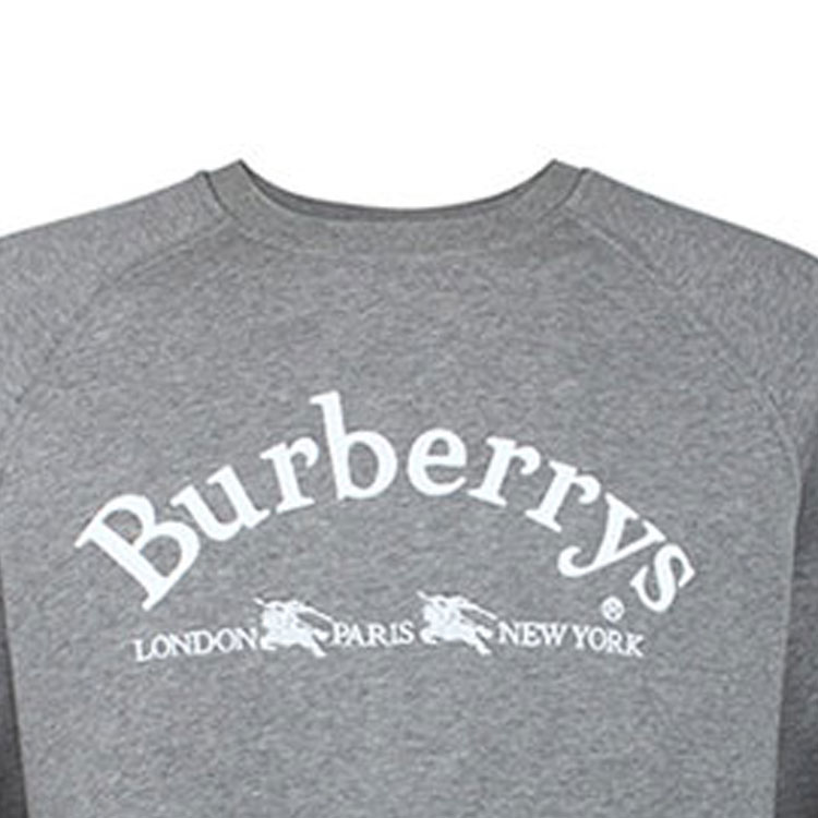 Свитшот Burberry из хлопковой смеси, светло-серый меланж — фото 3