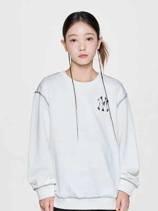 Свитшот с логотипом, Street Basic Logo Artwork Mlb Kids, слоновая кость — фото 4