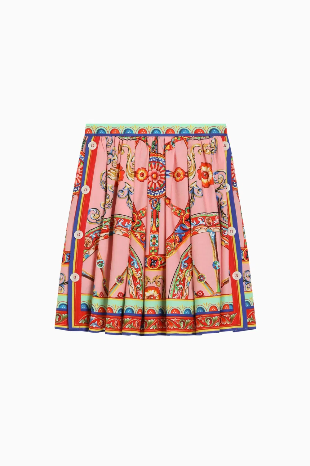 Юбка с принтом колеса обозрения в хлопковом поплине Dolce & Gabbana