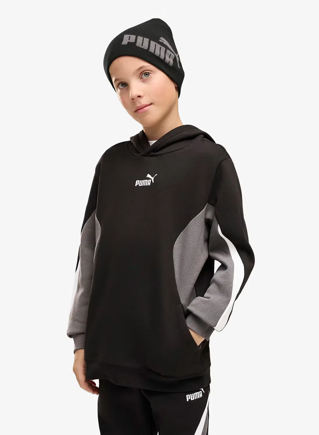 Худи с принтом Youth Essential Block Puma, черный