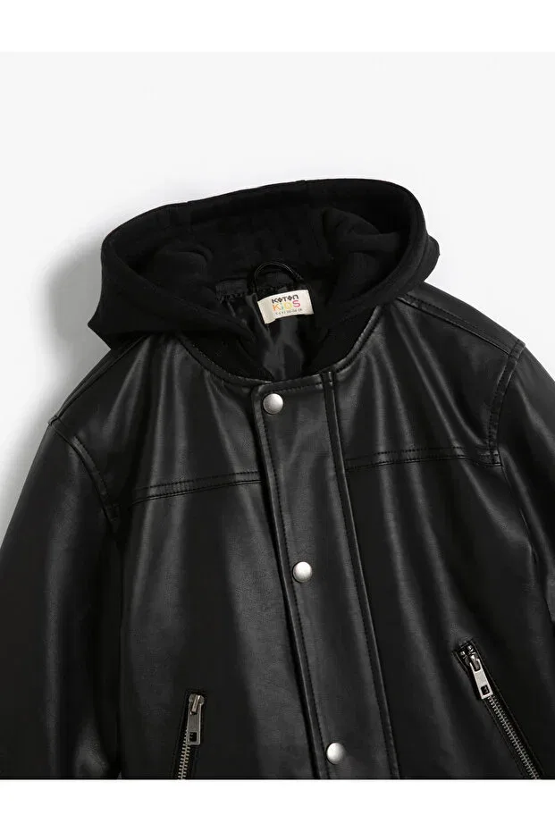 Детская куртка для девочек с капюшоном Koton, Black — фото 4