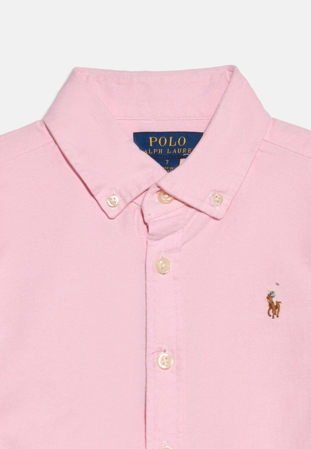 Хлопковая рубашка-оксфорд, размер 7-14 лет - блузка на пуговицах Polo Ralph Lauren, Bath Pink — фото 4