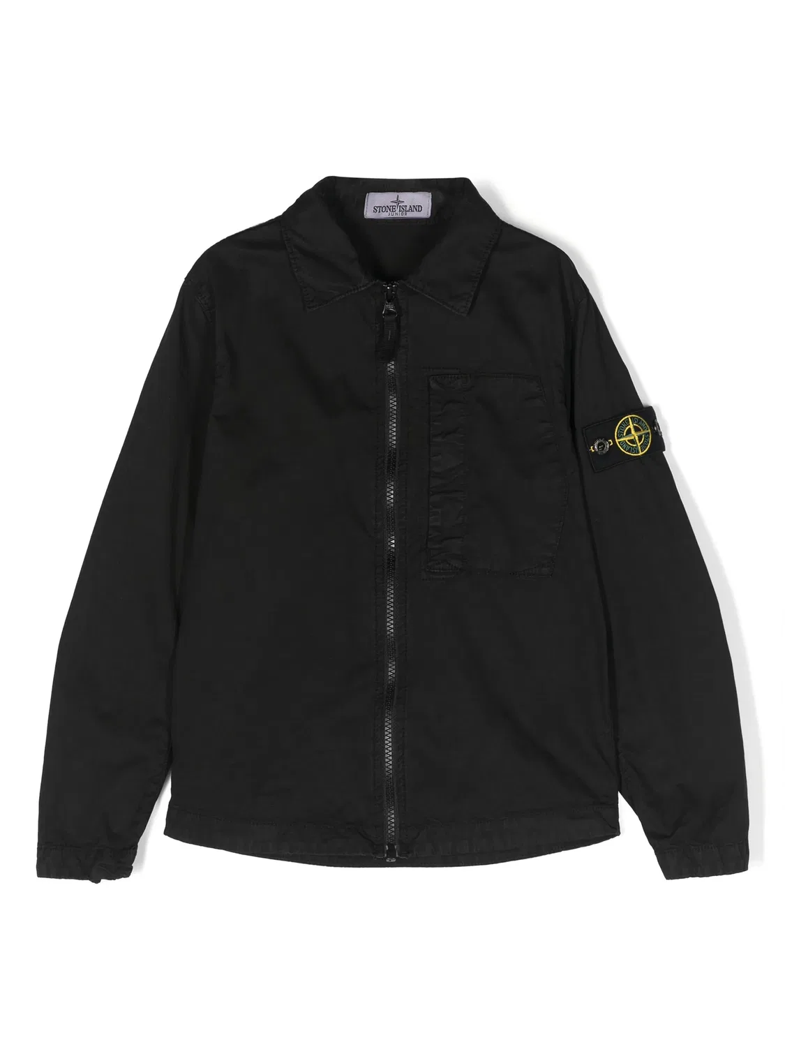 Куртка с молнией и значком Stone Island, черный