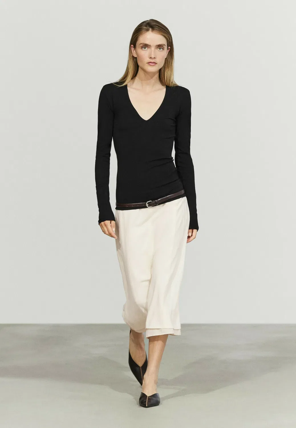 Топ с длинными рукавами Massimo Dutti, Black — фото 2