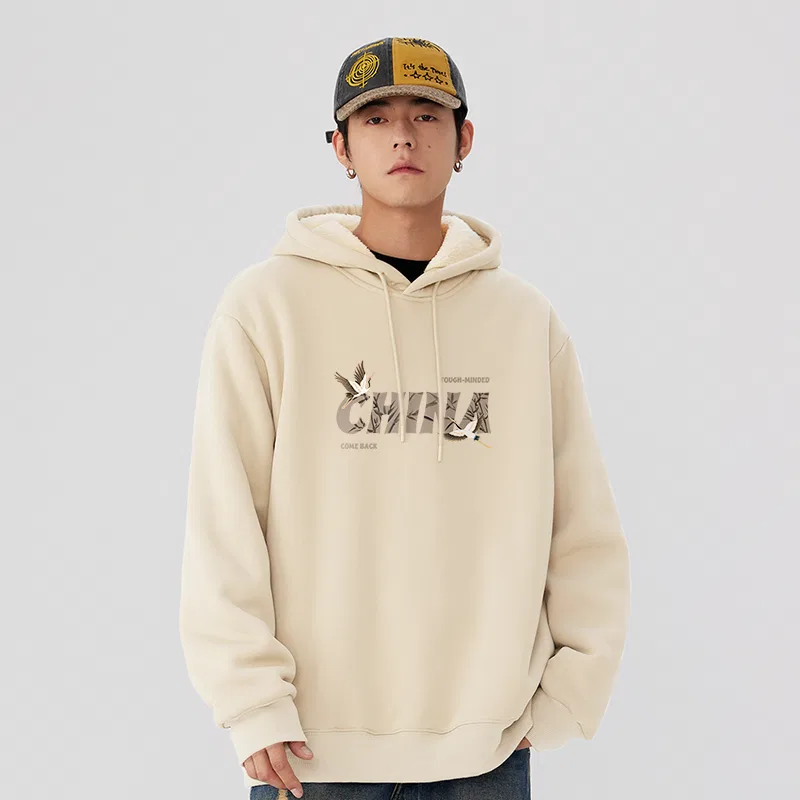 Детский свитшот безрукавный MINISO, Thermal Sherpa Khaki (Chinese Crane) — фото 4