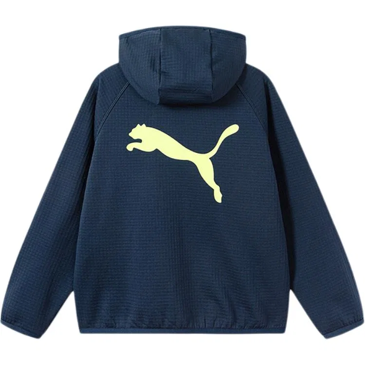 Куртка детская с капюшоном, умеренная растяжимость, PUMA, Dark Blue — фото 3