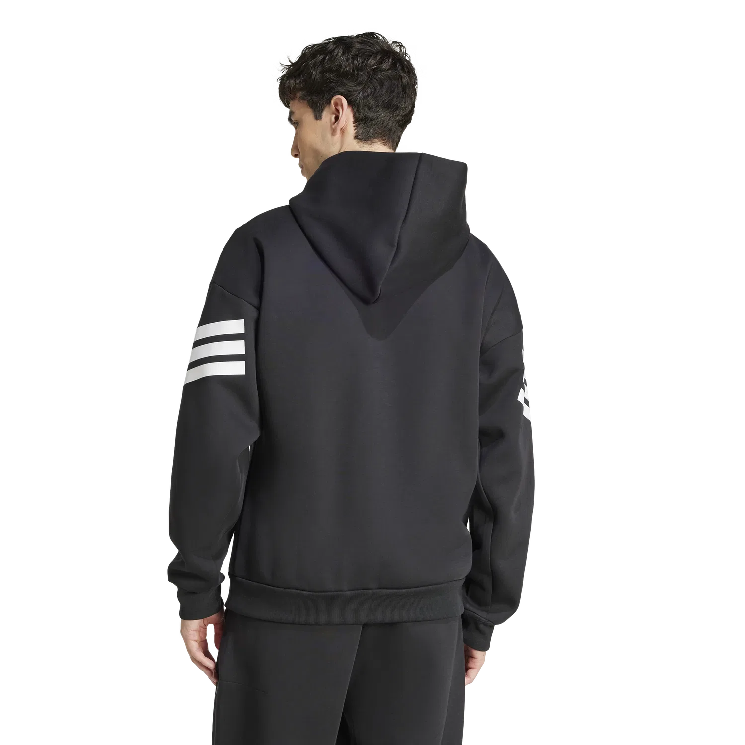 Мужская спортивная худи с капюшоном Adidas, черный — фото 3