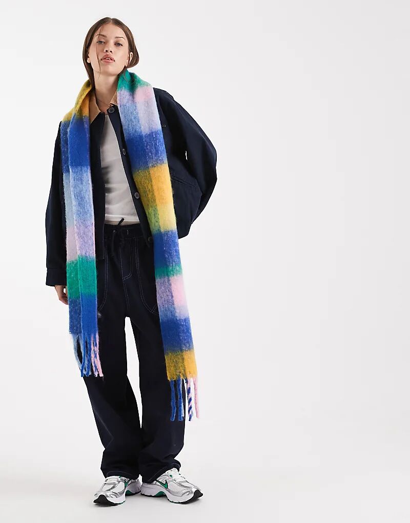 

ONLY мягкий шарф в синюю клетку