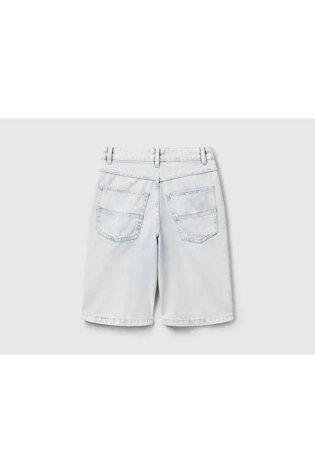 Детские шорты-бермуды для мальчиков из денима United Colors Of Benetton, Light Denim — фото 2